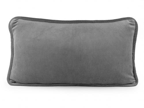 Povlak na polštář s lemem, strukturovaný velvet 30x50 cm, barva 12 šedá