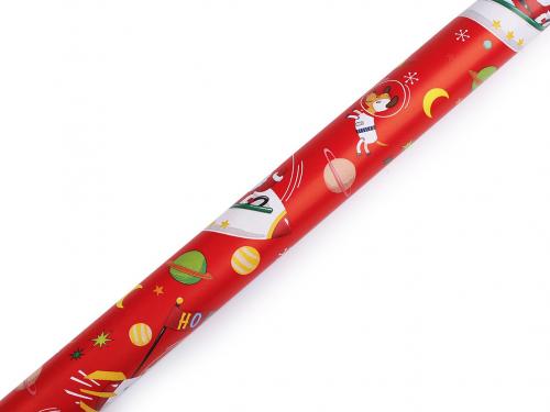 Balicí papír vánoční 0,7x2 m, barva 5 červená