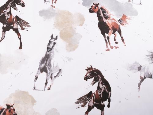 Bavlněná látka / plátno koně, barva (762) bílá