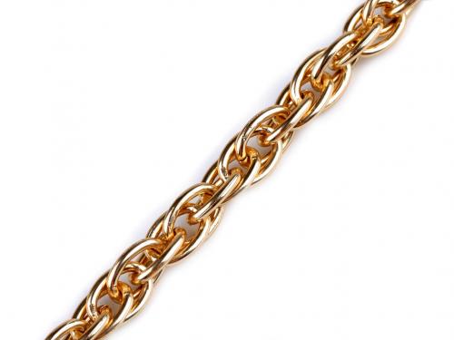 Řetěz dvojitý šíře 9 mm, barva zlatá klasik