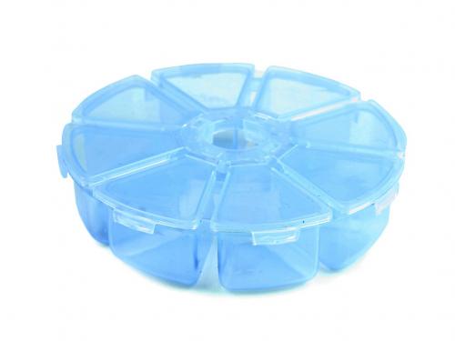 Plastový box / zásobník Ø10 cm, barva 4 modrá