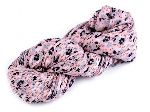 Letní šátek / šála květy 80x160 cm, barva 2 pudrová
