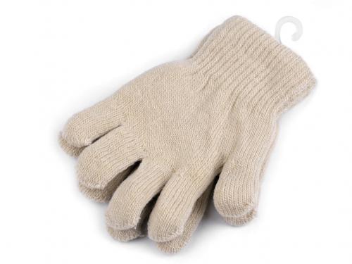 Dětské pletené rukavice zateplené, barva 2 béžová světlá