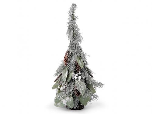Dekorační vánoční stromeček ojíněný 35 cm, barva zelená bílá