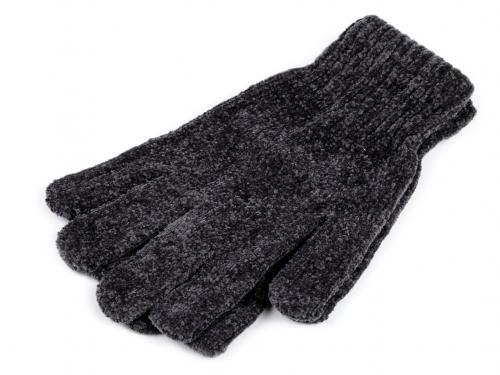 Pánské žinylkové rukavice, barva 5 šedá tmavá