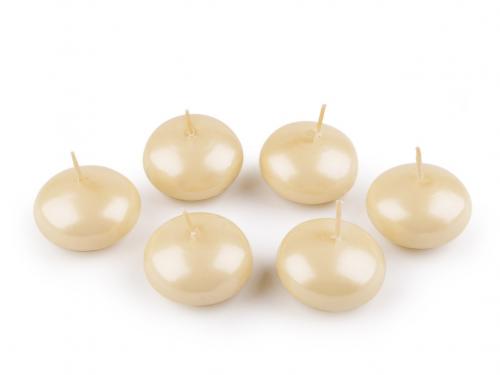 Plovoucí svíčky Ø4,5 cm, barva 4 ecru perleť