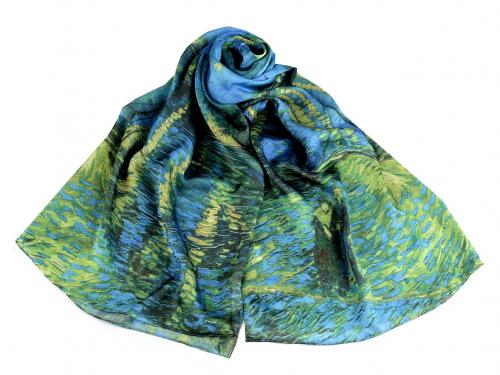 Šátek / šála 80x180 cm, barva 17 modrozelená