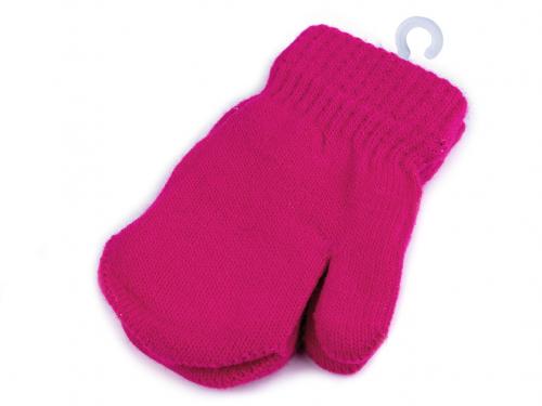 Dětské pletené rukavice palčáky, barva 6 pink