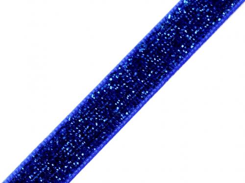 Sametová lurexová stuha šíře 10 mm, barva 6 modrá