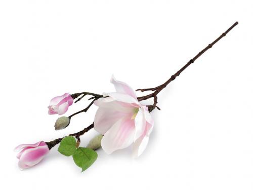 Umělá větvička magnolie, barva 1 bílá růžová