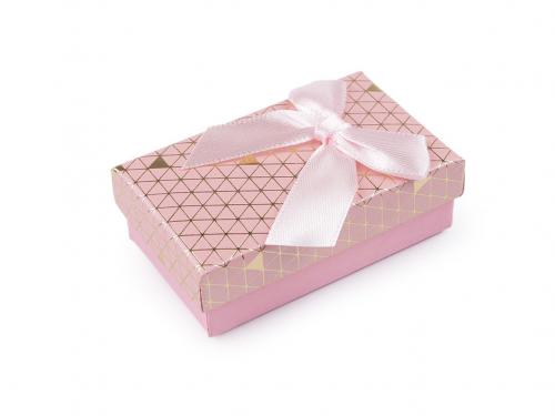 Krabička s mašličkou 5x8 cm, barva 8 růžová sv.
