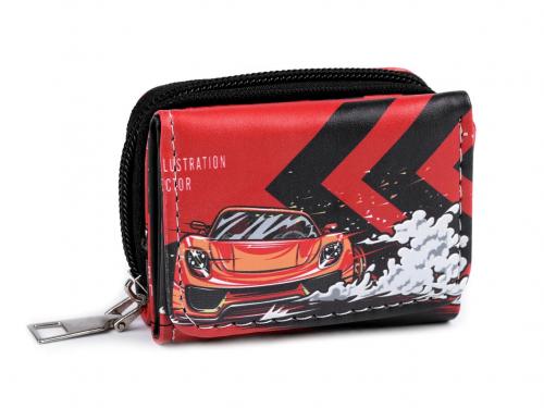 Mini peněženka 6,5x8,5 cm, barva 20 červená světlá auto