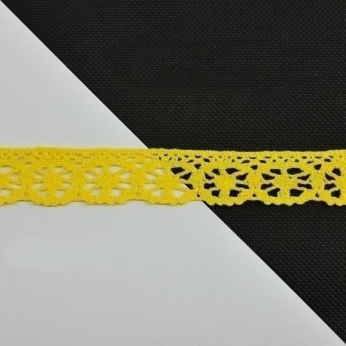 Bavlněná krajka šíře 26 mm paličkovaná K34, barva Žlutá A022