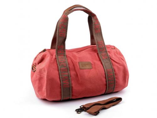 Cestovní taška jeans 40x42 cm, barva 1 červená světlá