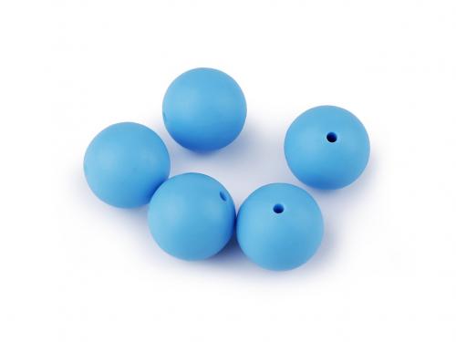 Silikonové korálky Ø15 mm, barva 3 (14) modrá světlá