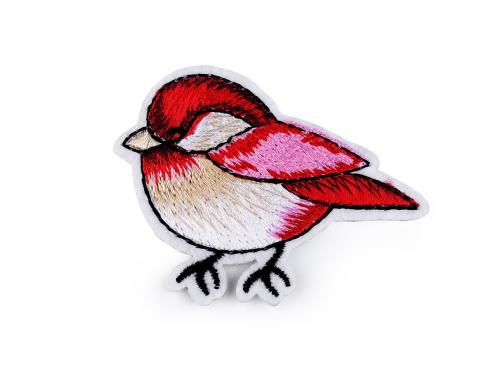 Nažehlovačka ptáček, barva 2 červená