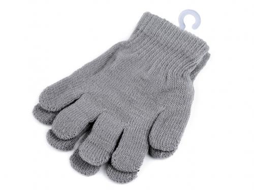 Chlapecké pletené rukavice, barva 4 šedá