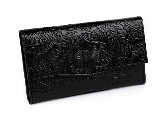 Dámská peněženka kožená 9x17,5 cm, barva 2 černá