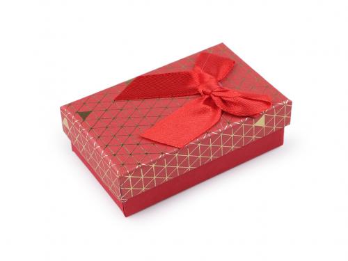 Krabička s mašličkou 5x8 cm, barva 11 červená