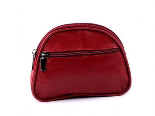 Klíčenka / peněženka malá, kožená 9x12 cm, barva 5 červená tmavá
