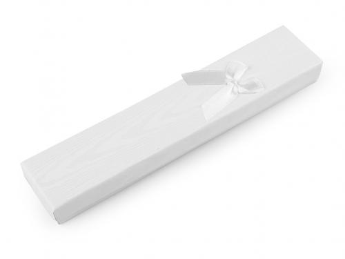 Krabička s mašličkou 4,5x21,5 cm, barva 1 bílá