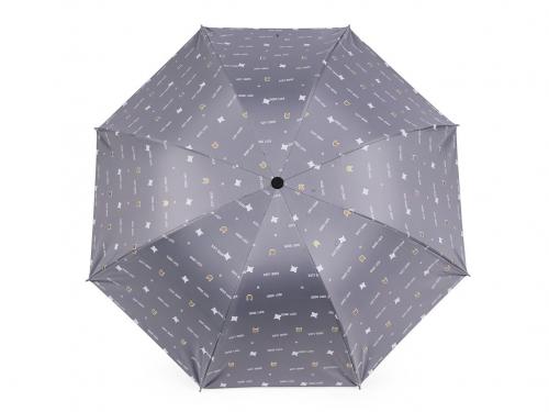 Dámský skládací deštník, barva 10 šedá