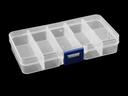 Plastový box / zásobník 6,8x12,7x2,2 cm, barva transparent