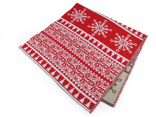 Panel na gobelínový polštář 50x50 cm vánoční, barva červená