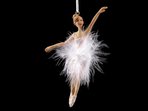 Dekorace baletka k zavěšení, barva 1 bílá