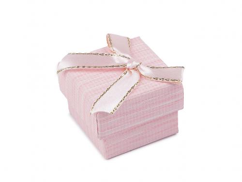 Krabička s mašličkou 4x4 cm, barva 11 růžová sv.