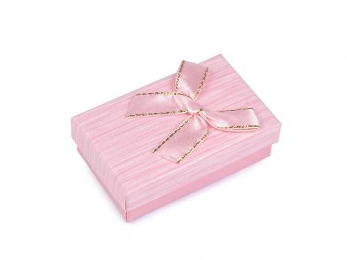 Krabička s mašličkou 5x8 cm, barva 9 růžová sv.