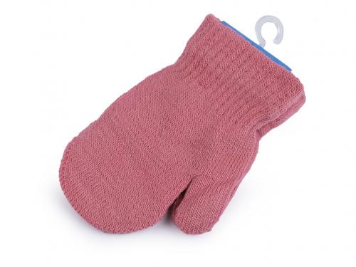 Dětské pletené rukavice palčáky, barva 4 růžová