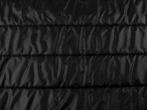 Prošívaná šusťákovina / prošev pruhy 10 cm, barva černá