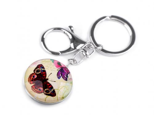 Přívěsek na klíče / kabelku motýl, znamení zvěrokruhu, barva 7 béžová nejsv. motýl