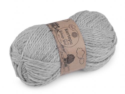 Pletací příze Melange Wool 100 g, barva 7 (1000) šedá světlá