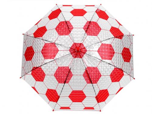Dětský vystřelovací deštník, barva 5 červená fotbalový míč