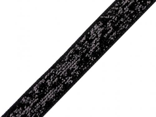 Sametová lurexová stuha šíře 10 mm, barva 7 černá