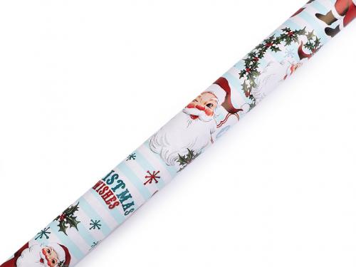Balicí papír vánoční 0,7x2 m, barva 2 mentolová