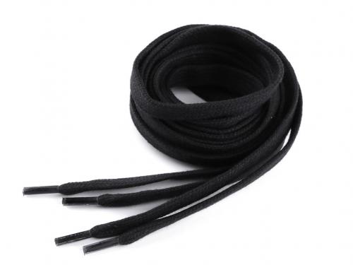 Bavlněné tkaničky do bot / tenisek / mikin délka 130 cm, barva 10 (9200) černá