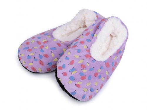 Dětská zimní domácí obuv s protiskluzem, barva 8 (vel. 29-32) fialová lila