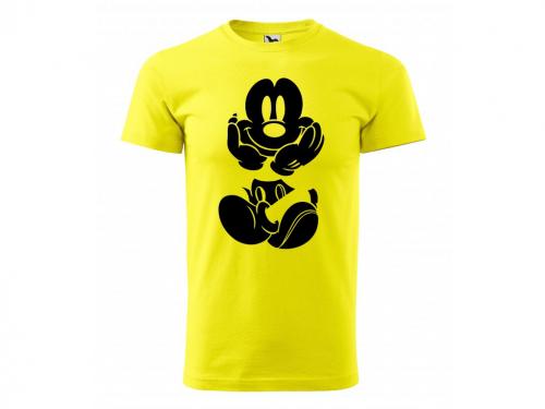 PotiskniTriko.cz Tričko pánské Mickey Mouse 261 citrónové/černý potisk Velikost pánského trička: M