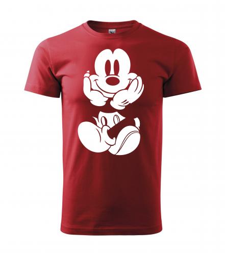 PotiskniTriko.cz Tričko pánské Mickey Mouse 261 červené/bílý potisk Velikost pánského trička: XL