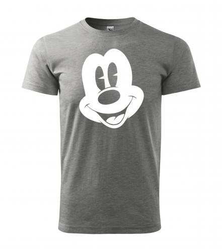 PotiskniTriko.cz Tričko pánské Mickey Mouse 272 šedé/bílý potisk Velikost pánského trička: XS