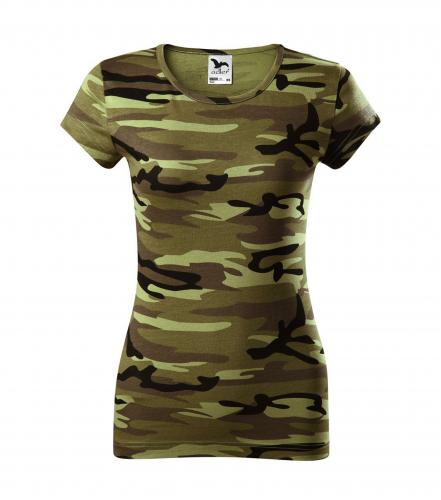 Malfini a.s. Dámské tričko CAMOUFLAGE PURE Barva trička: Camouflage Green, Velikost dámského trička: M