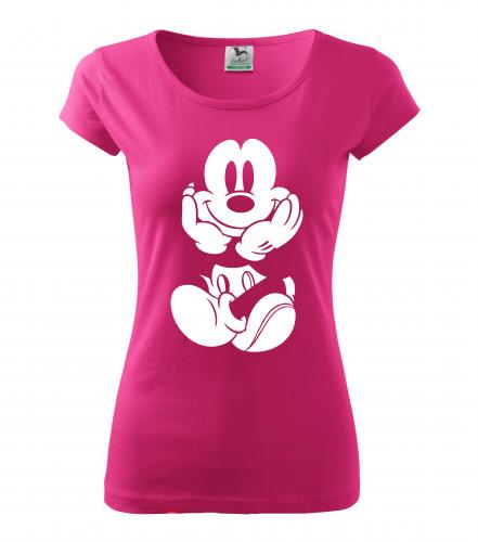 PotiskniTriko.cz Tričko Mickey Mouse 261 růžové/bílý potisk Velikost dámského trička: S