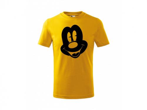 PotiskniTriko.cz Tričko dětské Mickey 272 žluté/černý potisk Velikost dětského trička: 110 cm/4 roky