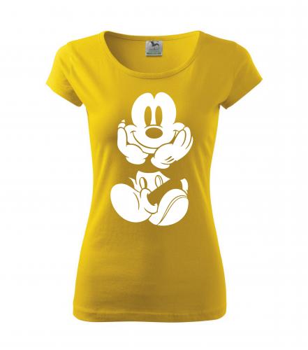 PotiskniTriko.cz Tričko Mickey Mouse 261 žluté/bílý potisk Velikost dámského trička: XXL