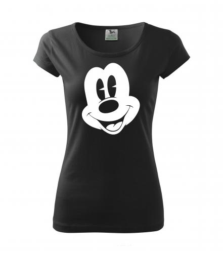 PotiskniTriko.cz Tričko Mickey Mouse 272 černé/bílý potisk Velikost dámského trička: XXL