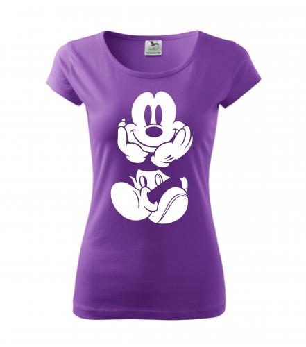 PotiskniTriko.cz Tričko Mickey Mouse 261 fialové/bílý potisk Velikost dámského trička: XL