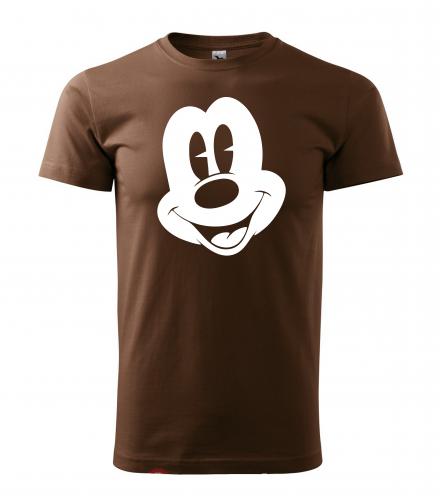 PotiskniTriko.cz Tričko pánské Mickey Mouse 272 hnědé/bílý potisk Velikost pánského trička: XS